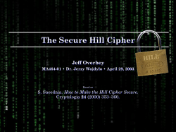 The Secure Hill Cipher