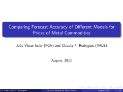 Comparing Forecast Accuracy of Different Models for