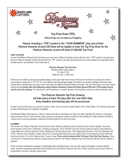 Top Prize Draw (TPD) - Maryland Lottery Home