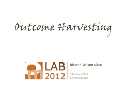 Outcome Harvesting - Outcome Mapping Learning community