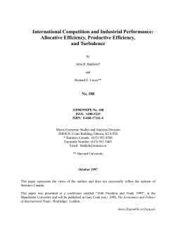 International Competition and Industrial Performance: Allocative