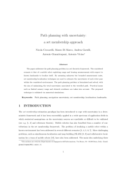 Path planning with uncertainty: a set membership approach