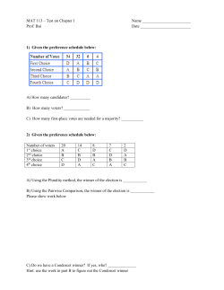 MAT 113 &ndash; Test on Chapter 1 Name Prof: Bui Date 1) Given the