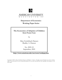 Department of Economics Working Paper Series The Economics of