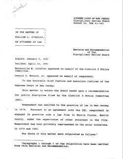 SUPREME COURT OF NEW JERSEY Disciplinary Review Board