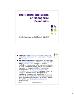The Nature and Scope of Managerial Economics