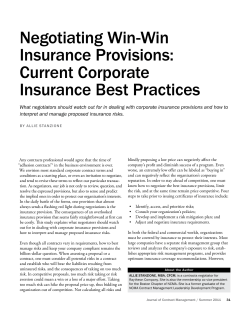 Negotiating Win-Win Insurance Provisions