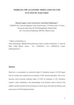 MOdelING THE allosteric modULATION OF CCR5 - HAL