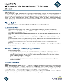 SALES GUIDE ASC Revenue Cycle, Accounting and IT