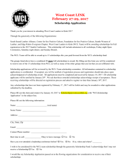Scholarship Form - West Coast LINK