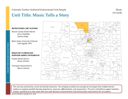 Unit Title: Music Tells a Story - Colorado Department of Education