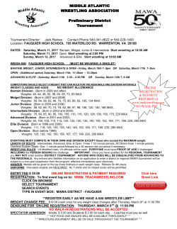 Tournament Director: Jack Raines Contact Phone 540-341