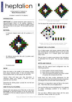 A board game for 2 players by N&eacute;stor Romeral Andr&eacute;s (includes a