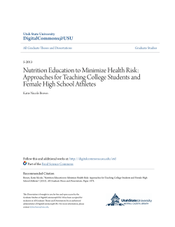 Nutrition Education to Minimize Health Risk: Approaches for