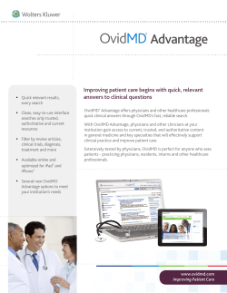Advantage - the Ovid Resource Center