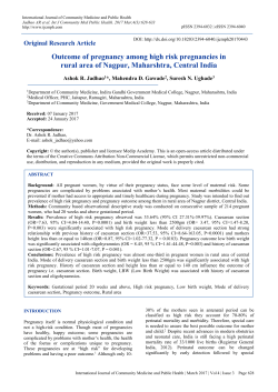 Outcome of pregnancy among high risk pregnancies in rural area of