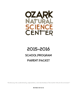 School Program parent Packet - Ozark Natural Science Center
