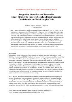 Integration, Incentives and Innovation Nike`s Strategy