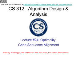 Optimality, Gene Sequence Alignment