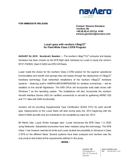 Luxair goes with navAero t  BagC2 for Fleet