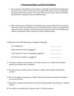 2-Step Inequalities and Word Problems