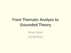 From Thematic Analysis to Grounded Theory