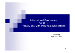 International Economics Trade Model with Imperfect Competition