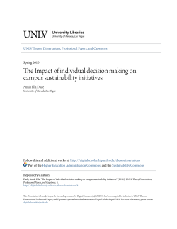 The Impact of individual decision making on campus sustainability