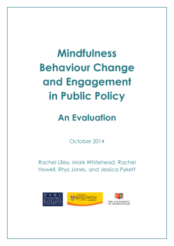 Mindfulness Behaviour Change and Engagement in Public Policy