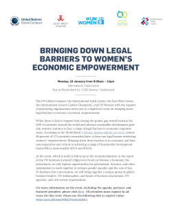 bringing down legal barriers to women`s economic empowerment