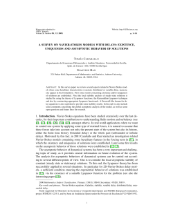 A SURVEY ON NAVIER-STOKES MODELS WITH DELAYS