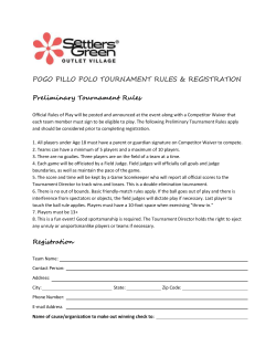 Preliminary Tournament Rules