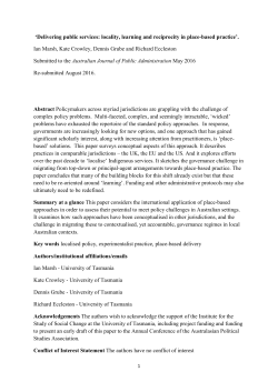 locality, learning and reciprocity in place