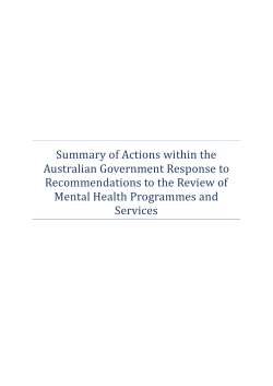 Summary of actions within the Australian Government response to