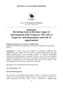 Revisiting trust at the later stages of international Joint Ventures: The