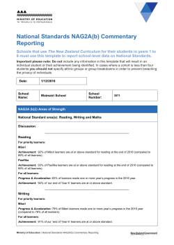 National Standards NAG2A(b) reporting