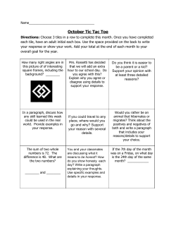 October Tic Tac Toe
