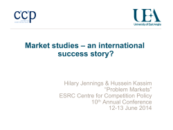 Market studies - Centre for Competition Policy