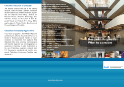 Research Proposals - What to consider