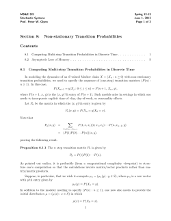 Section 8: Non-stationary Transition Probabilities Contents