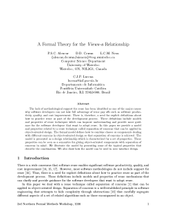 A Formal Theory for the Views-a Relationship 1 Introduction