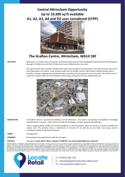Central Altrincham Opportunity Up to 10,300 sq ft available A1, A2