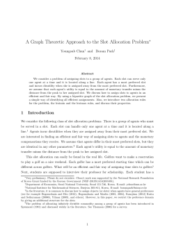 A Graph Theoretic Approach to the Slot Allocation Problem