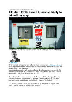 Election 2016: Small business likely to win either way