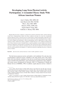 Developing Long-Term Physical Activity