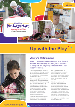 Ruahine Kindergartens - Up with the Play - May Edition