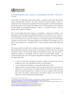 Draft global health sector strategy on viral hepatitis, 2016-2021