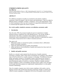 UNDERSTANDING QUALITY Lee Harvey
