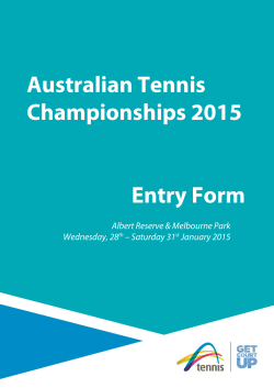 Australian Tennis Championships 2015 Entry Form