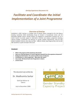 Madhumita Sarkar, Facilitate and Coordinate the Initial